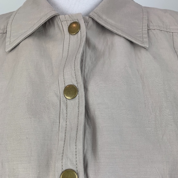 Women Jacket Beige Size 4 Anthracite By Muse Animal Print Lining - Picture 2 of 9